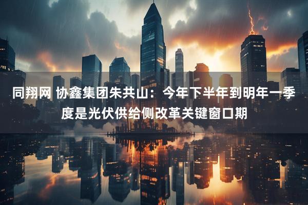 同翔网 协鑫集团朱共山：今年下半年到明年一季度是光伏供给侧改革关键窗口期
