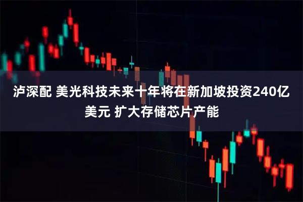 泸深配 美光科技未来十年将在新加坡投资240亿美元 扩大存储芯片产能