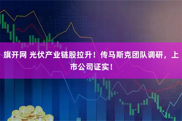 旗开网 光伏产业链股拉升！传马斯克团队调研，上市公司证实！