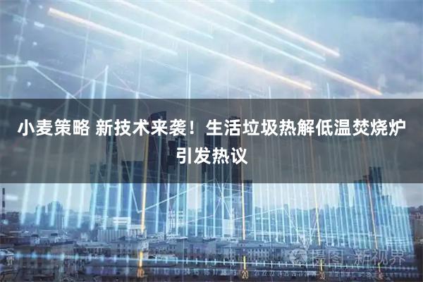 小麦策略 新技术来袭！生活垃圾热解低温焚烧炉引发热议